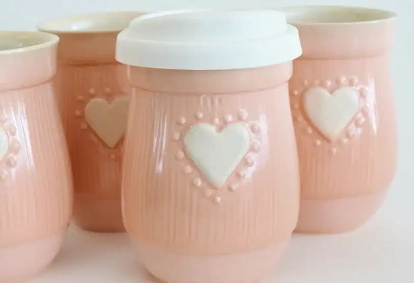 Pink Travel Mug with Heart, 14 oz - Image 3