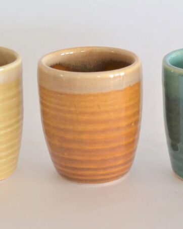 Colorful Ceramic Shot Glass, 1.8 oz - Brown