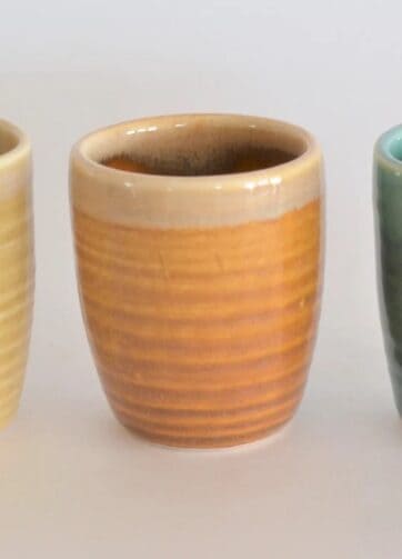 Colorful Ceramic Shot Glass, 1.8 oz - Brown