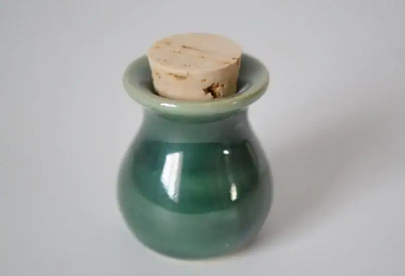 Green Miniature Pot with Tiny Cork - Image 4