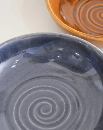 Tapas Dish Ceramic Serving Bowl - Spiral, Lilac