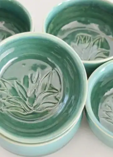 Sun/Agave Copitas de Mezcal, Ceramic 1.8 oz Shot Glass - Green