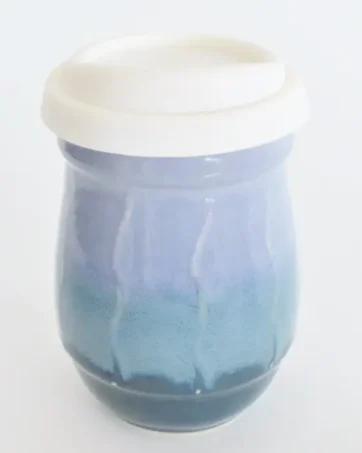 Small 14oz Travel Mug with Slip Design - Blue Teal