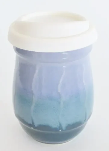 Small 14oz Travel Mug with Slip Design - Blue Teal