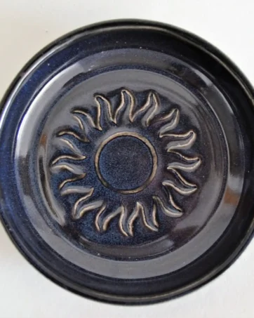 Tapas Plate, Small Appetizer Saucer - Black, Sun