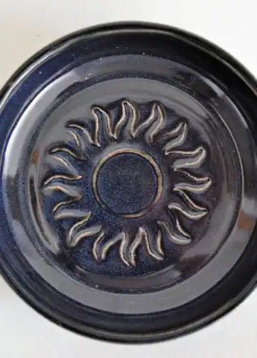Tapas Plate, Small Appetizer Saucer - Black, Sun