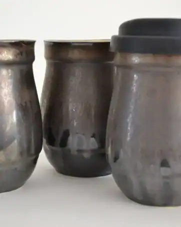 Bronze Black Glazed 14 oz Travel Mug