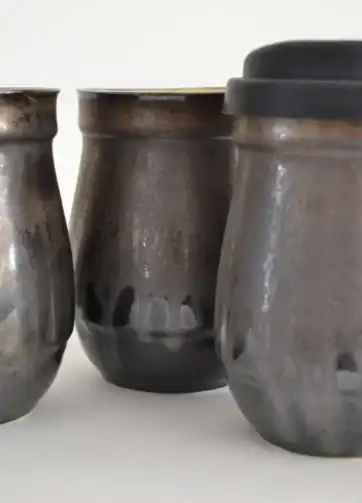 Bronze Black Glazed 14 oz Travel Mug