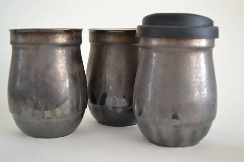 Bronze Black Glazed 14 oz Travel Mug