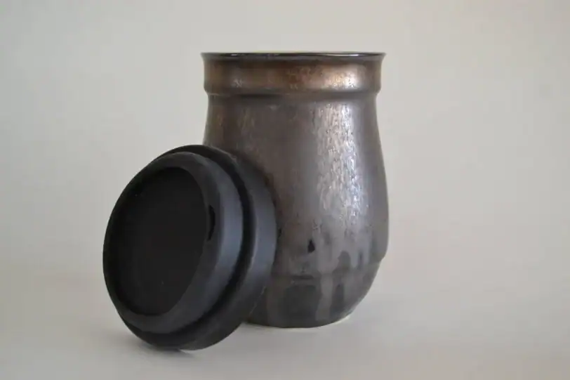 Bronze Black Glazed 14 oz Travel Mug - Image 2