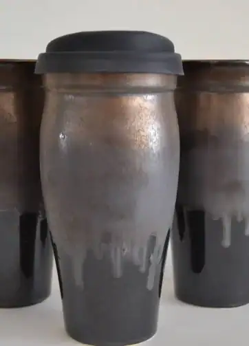 Bronze Black Glazed 14 oz Travel Mug - Large (24 ounces)