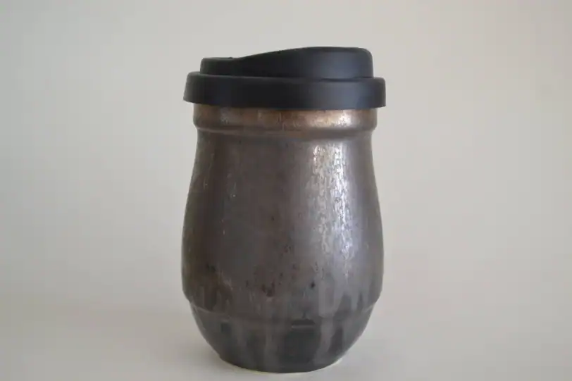 Bronze Black Glazed 14 oz Travel Mug - Image 3