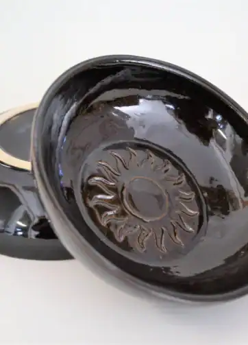 Tapas Dish Ceramic Serving Bowl - Sun, Black