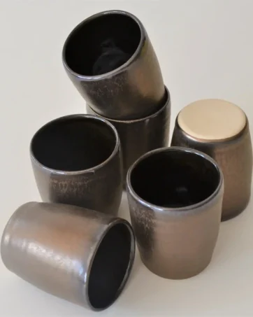 Bronze Pottery Shot Glass, 1.8 oz. Shot Glass