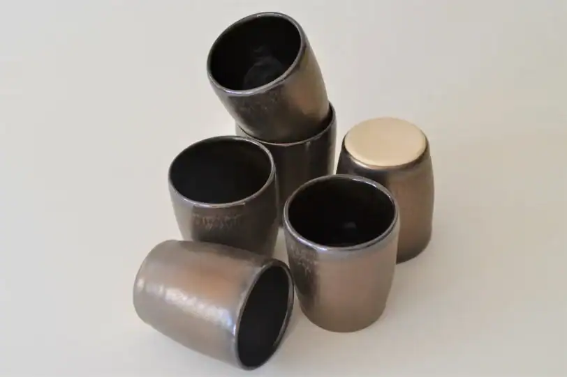 Bronze Pottery Shot Glass, 1.8 oz. Shot Glass