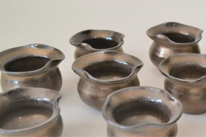 Bronze Hand-Thrown Miniature Air Plant Pot with Drainage - Image 6