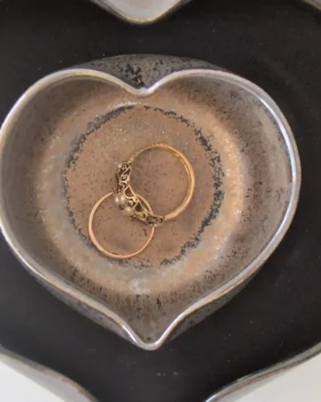 Bronze Pottery Heart Nesting Set - Small Nesting Heart