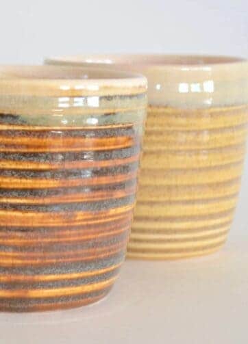 Colorful Ribbed Whisky Glass, 7 oz - Yellow