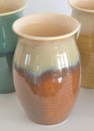 Colorful Jarrito de Barro, Margarita Mug - Brown