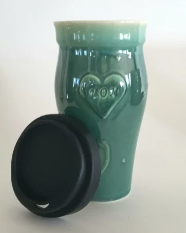 "Mom" Ceramic Large Travel Mug - Teal