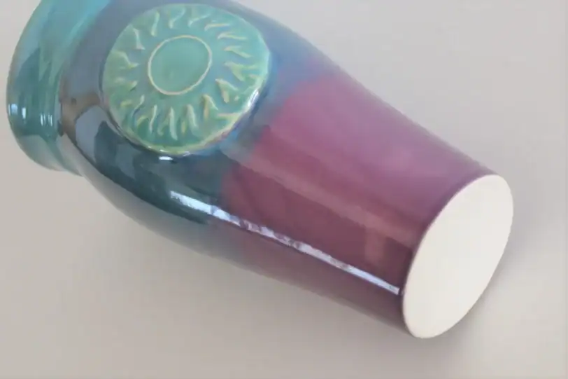 Purple Teal Sun 24 oz Travel Coffee Mug - Image 4