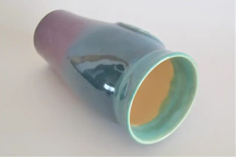 Purple Teal Sun 24 oz Travel Coffee Mug - Image 5
