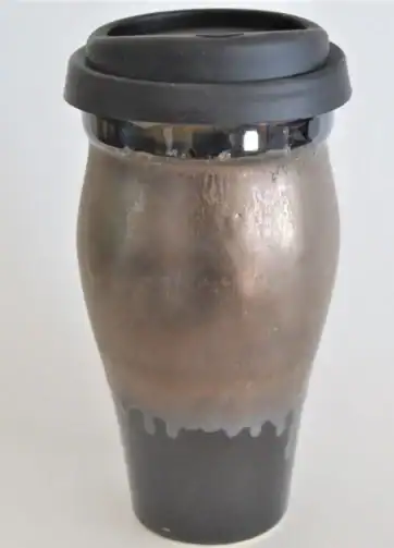 Bronze Black Glazed 14 oz Travel Mug - Medium (16 ounces)