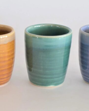 Colorful Ceramic Shot Glass, 1.8 oz - Teal