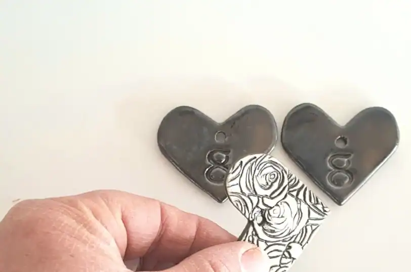 Bronze Heart and Roses Charm Pendant - Image 3