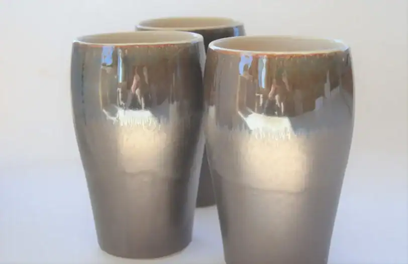 Pint 16 oz Stein Glass with Handle, Bronze Pottery Beer Pint - Image 2
