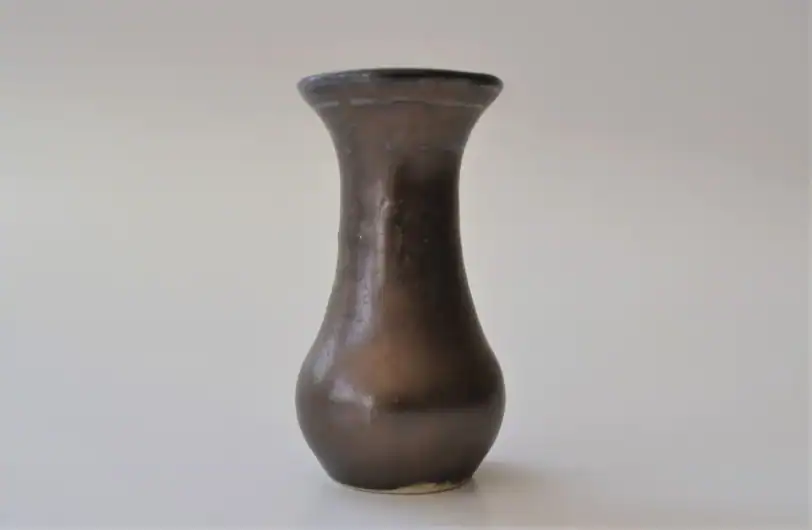 Miniature Bronze Tiny Hand-Thrown Vase, 2 1/4" tall