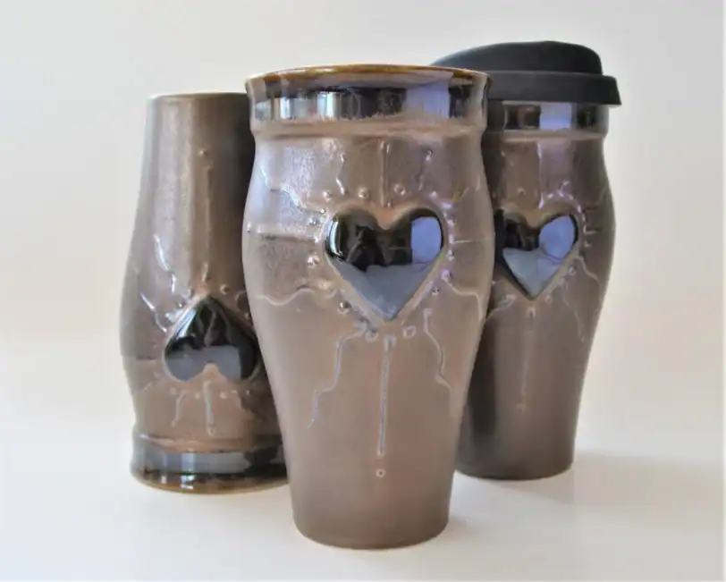 16 oz. Bronze Heart Personalized Travel Mug - Image 4