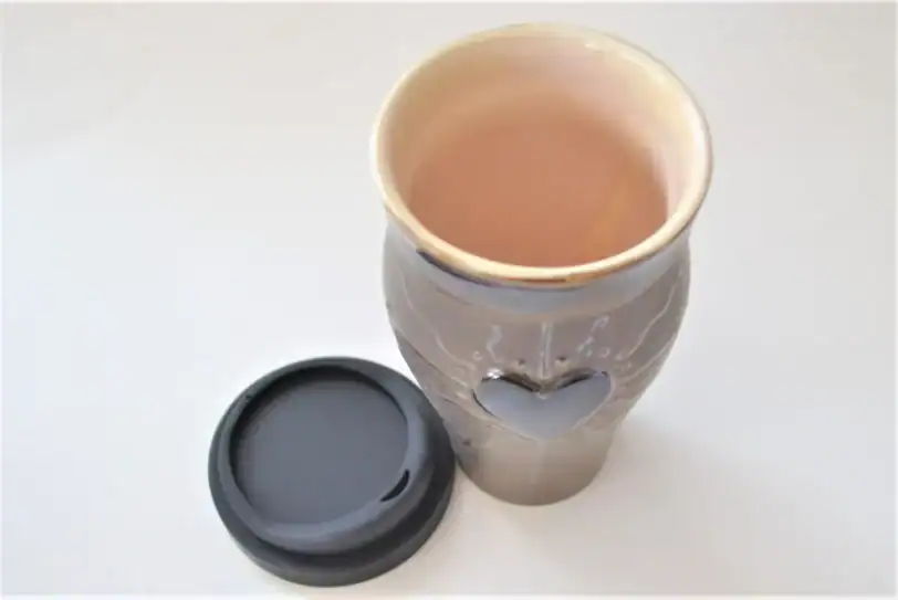 16 oz. Bronze Heart Personalized Travel Mug - Image 3