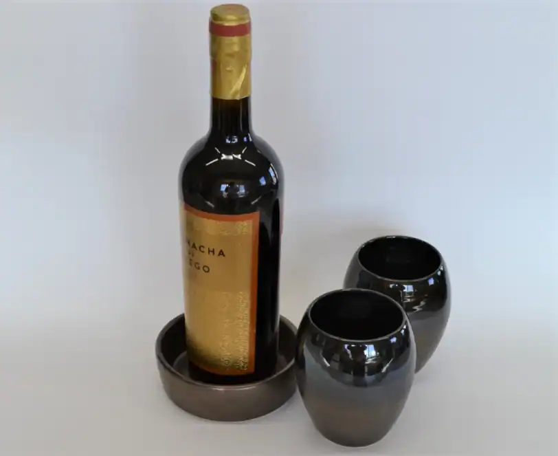 Bronze Pottery Wine Coaster Anniversary Gift - Image 6