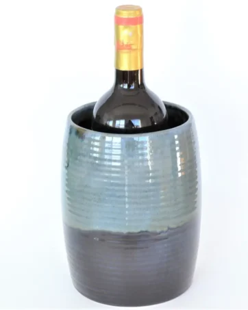 Wine Chiller and Utensil Holder & Flower Vase - Black Gray
