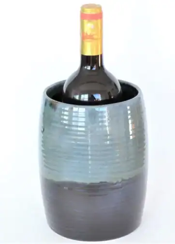 Wine Chiller and Utensil Holder & Flower Vase - Black Gray