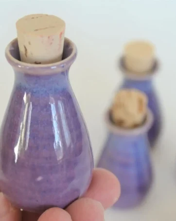 Pansy Purple Miniature Jar with Cork, 2 1/2"