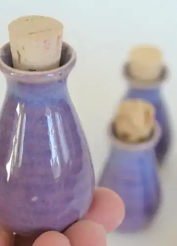 Pansy Purple Miniature Jar with Cork, 2 1/2"