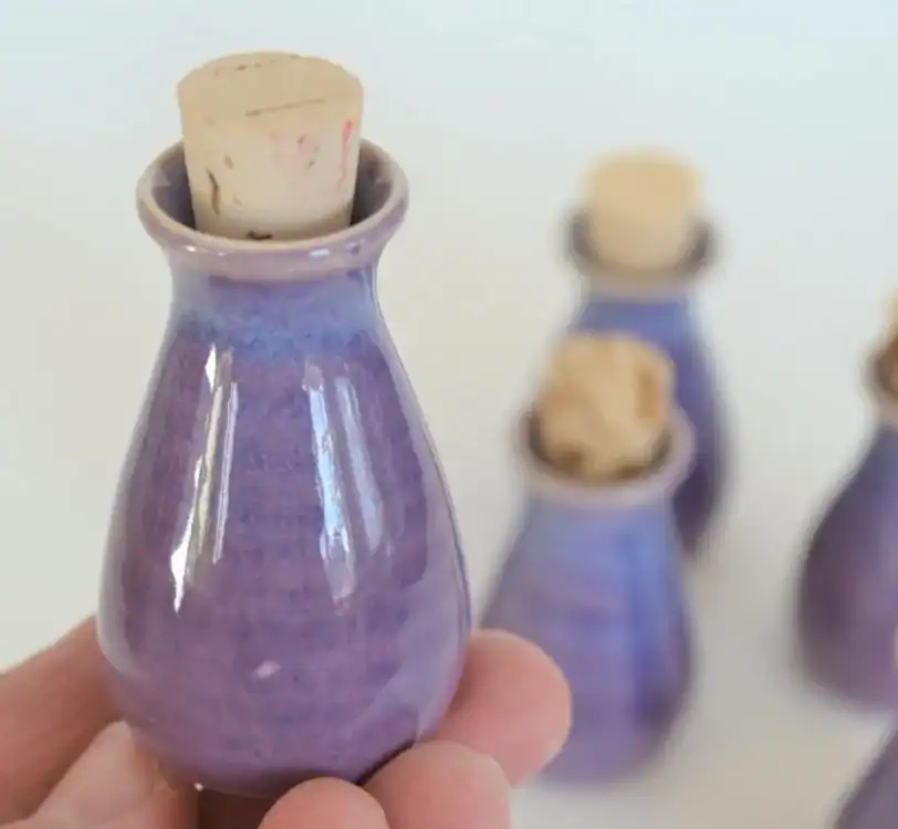 Pansy Purple Miniature Jar with Cork, 2 1/2"