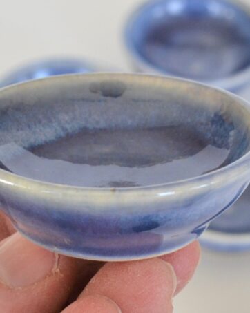 Miniature Tiny Hand-thrown Bowl, 3/4" tall - Indigo Blue