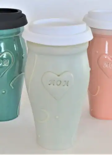 "Mom" Ceramic Large Travel Mug