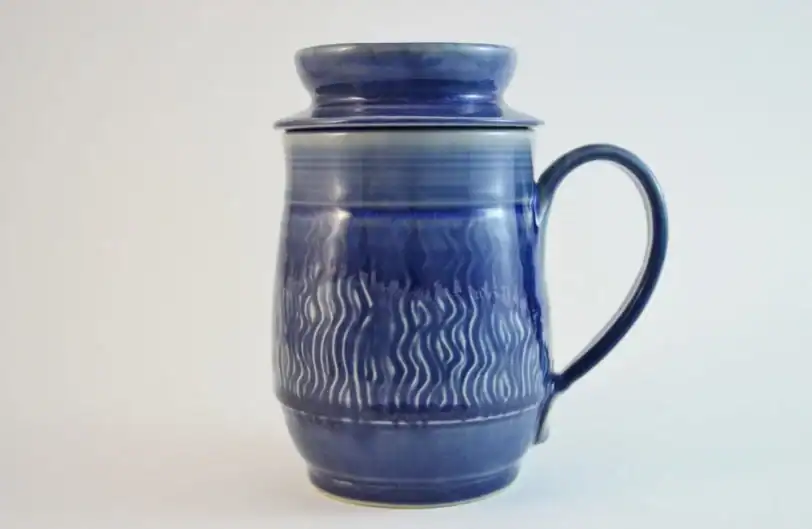 Handmade Travel Mug with Tea Strainer - Image 4