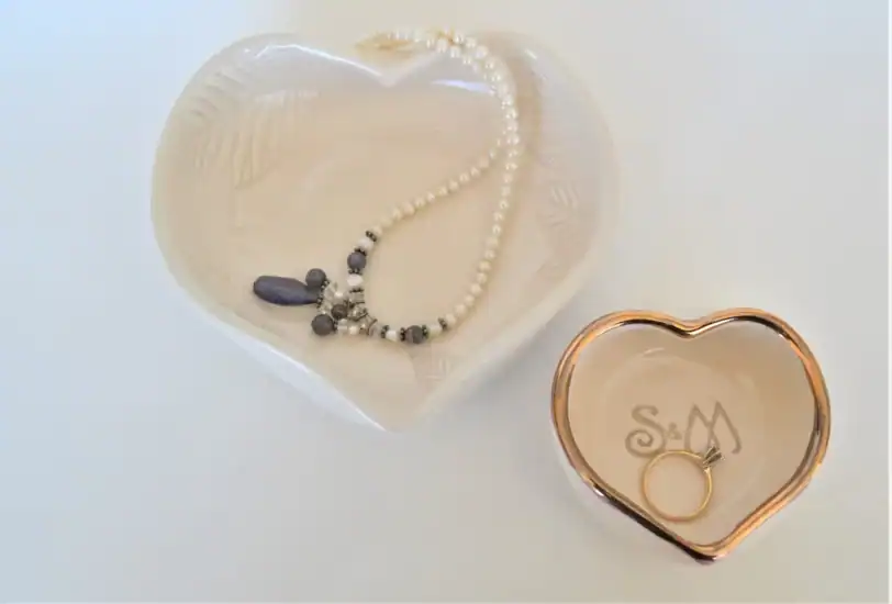 Anniversary Wedding Gold Nesting Heart Dish Set - Image 6