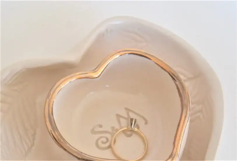 Anniversary Wedding Gold Nesting Heart Dish Set - Image 3