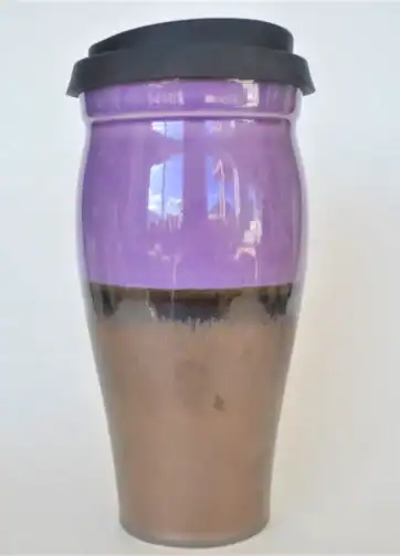 Smooth Glazed 24 oz Travel Coffee Mug - Purple and Bronze