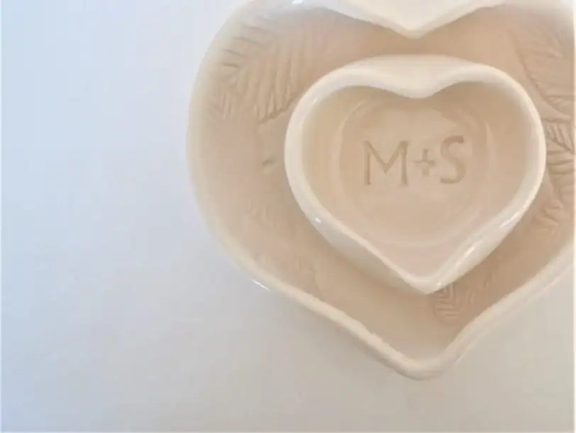 Anniversary Wedding Gold Nesting Heart Dish Set - Image 4