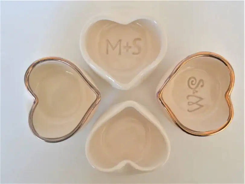 Anniversary Wedding Gold Nesting Heart Dish Set - Image 8