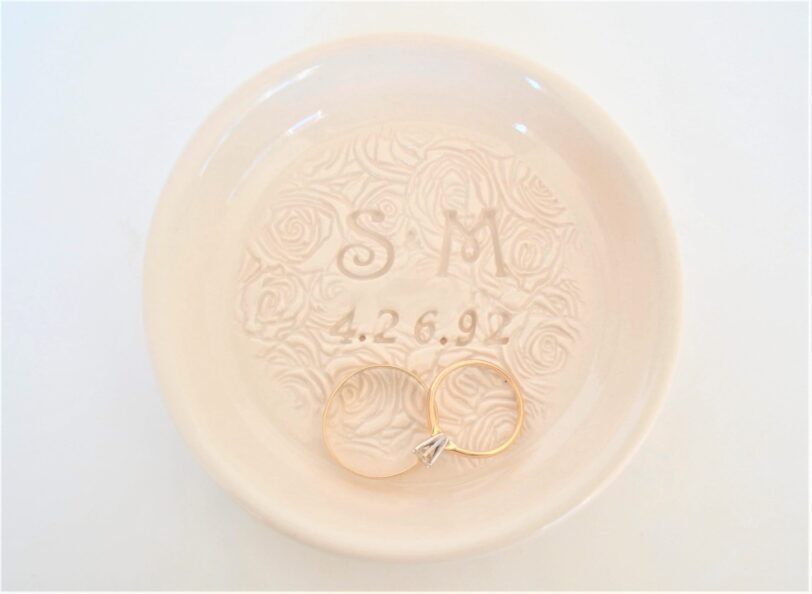 Wedding Ring & Jewelry Dish, Personalized Anniversary Gift