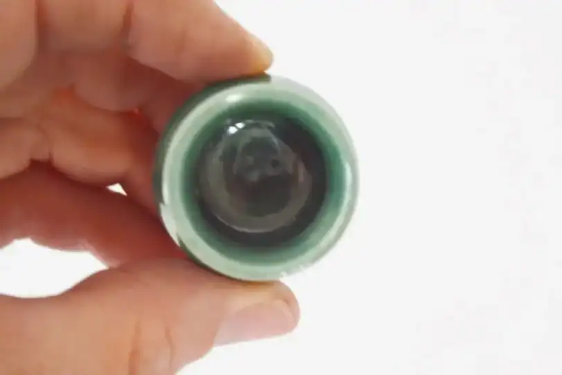 Green Miniature Pot, Tiny Hand Thrown Bowl - Image 2