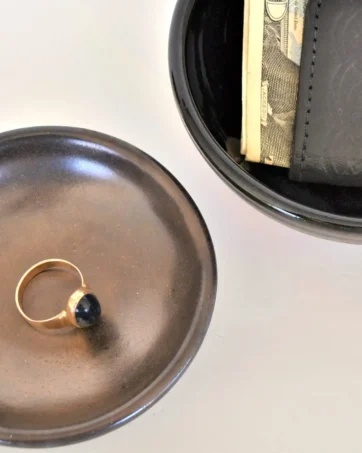 Bronze Two Nesting Catch-All Bowls, Handmade Anniversary Gift